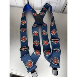 US Marine Corps Duluth Trading Company Side Clip Suspenders 2” Wide X Blue